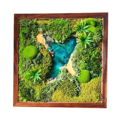 quality 30*30cm Moss de renas Parede de painel estabilizado Arte para decoração de paisagem com logotipo personalizado factory